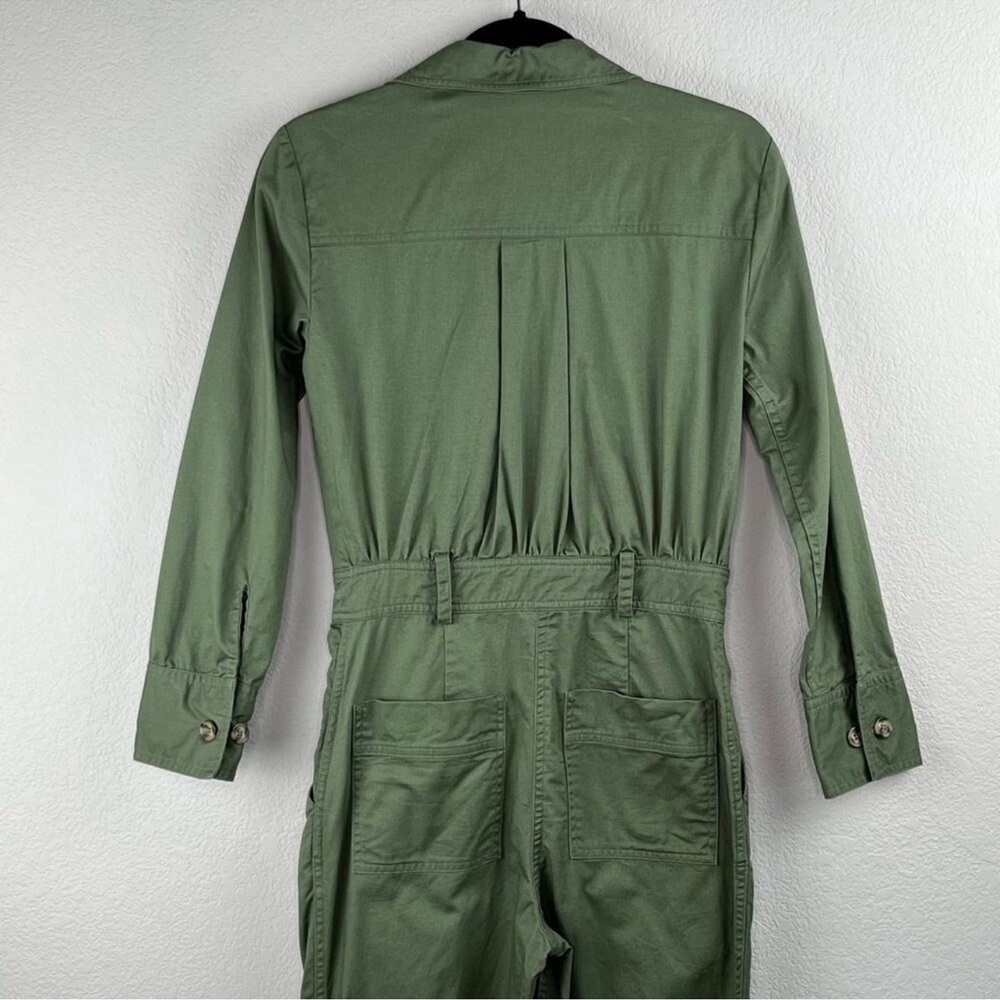 Tularosa Green Long Sleeve Zip Front Collared Utilitarian Jumpsuit XS/Small - Picture 9 of 12